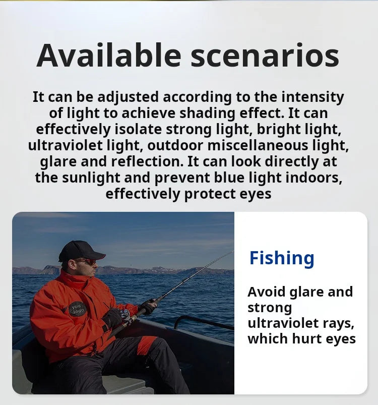 Lunettes de soleil de pêche à gradation réglable à 9 niveaux ND2-400 lunettes de soleil polarisées UV anti UV filtre ND avec ensemble de étuis à lunettes
