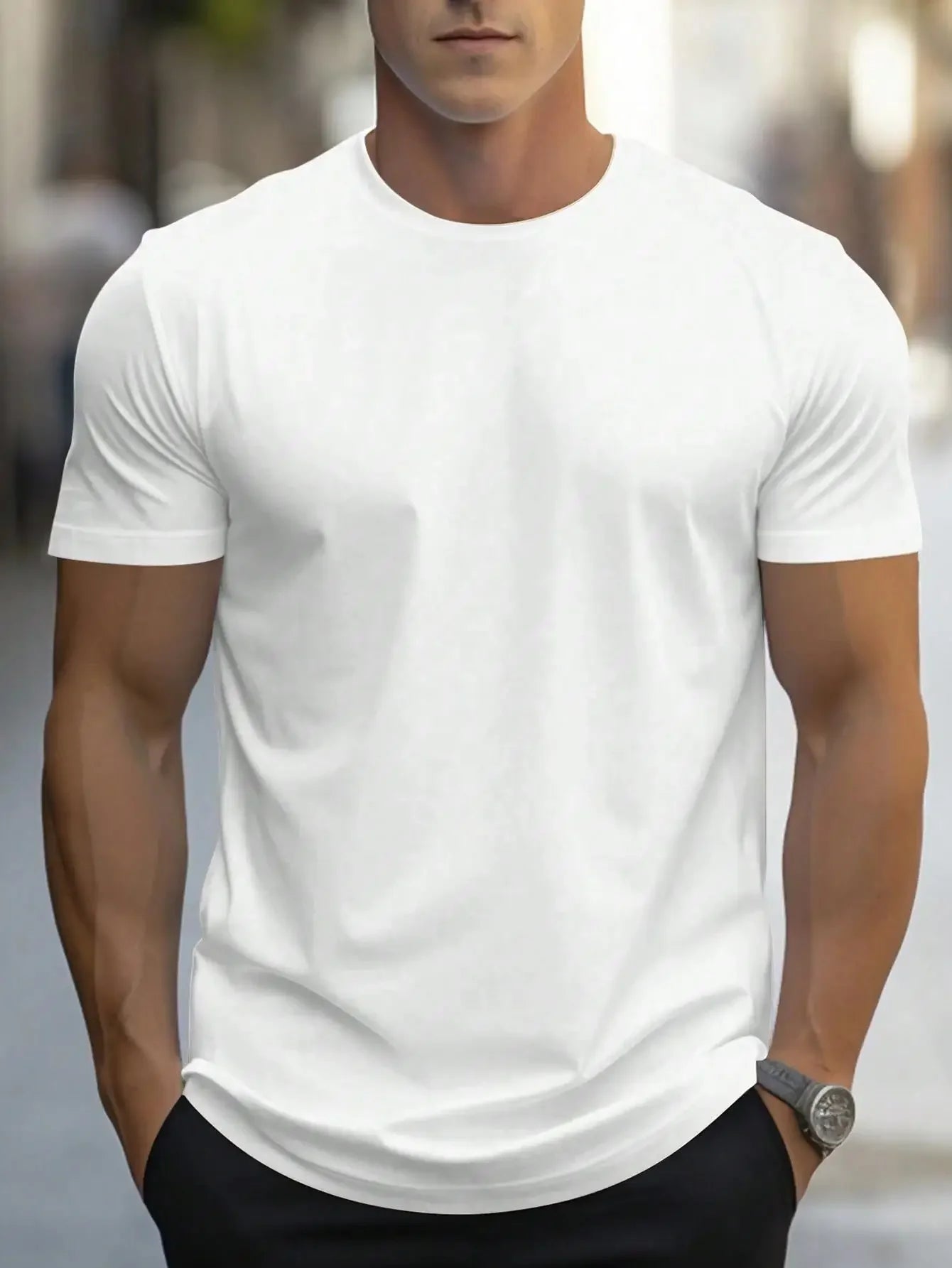 Offre spéciale couleur unie haute qualité impression T-Shirts hommes décontracté rue T-Shirts été surdimensionné vêtements en vrac coton à manches courtes