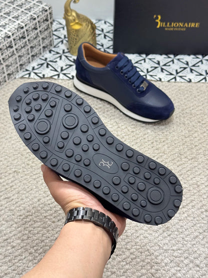 BILLIONAIRE BLSK CPRT chaussures peau de vache 2025 nouvelle broderie mode qualité confort mouvement hommes taille européenne 39-45 chaussures noires