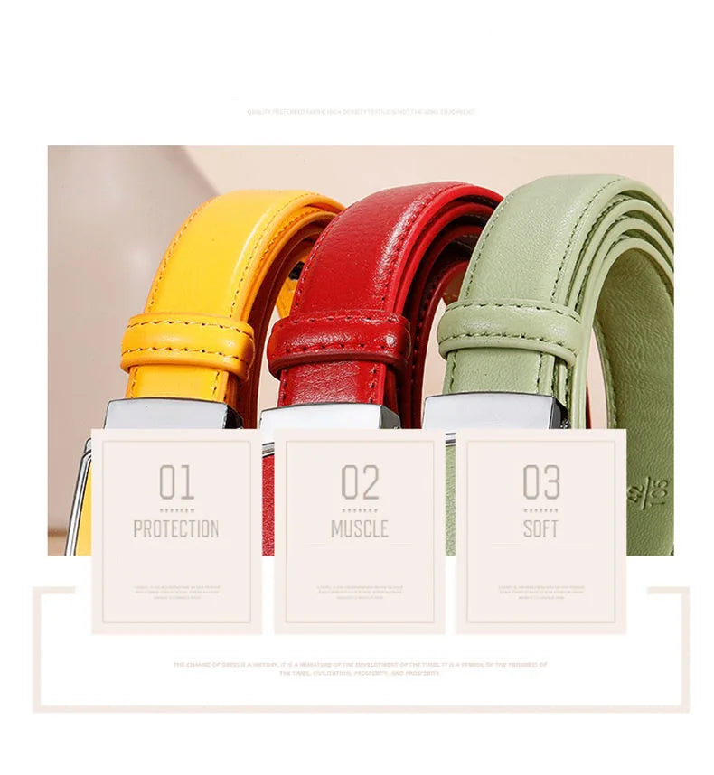 Ceinture de mode coréenne pour femmes, fine, étroite, art, couverture de taille, blanc, orange, bleu, vert, jaune, rouge, designer, ceinture automatique, nouveau