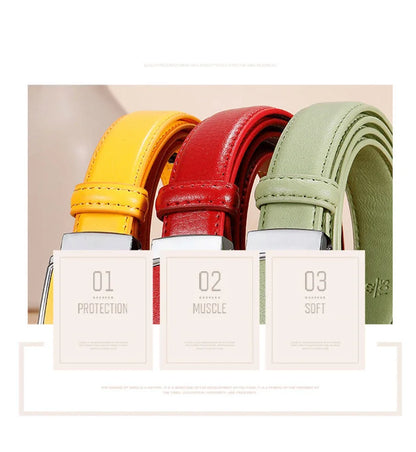 Ceinture de mode coréenne pour femmes, fine, étroite, art, couverture de taille, blanc, orange, bleu, vert, jaune, rouge, designer, ceinture automatique, nouveau