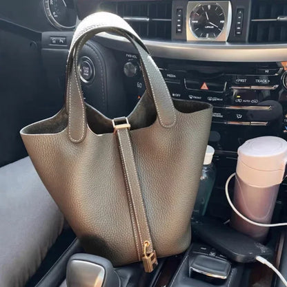 Nouveau 2025 sac seau en cuir pour femmes panier de légumes sac à main maman sac de mariage sac à bandoulière en polyuréthane souple avec poche Mobile