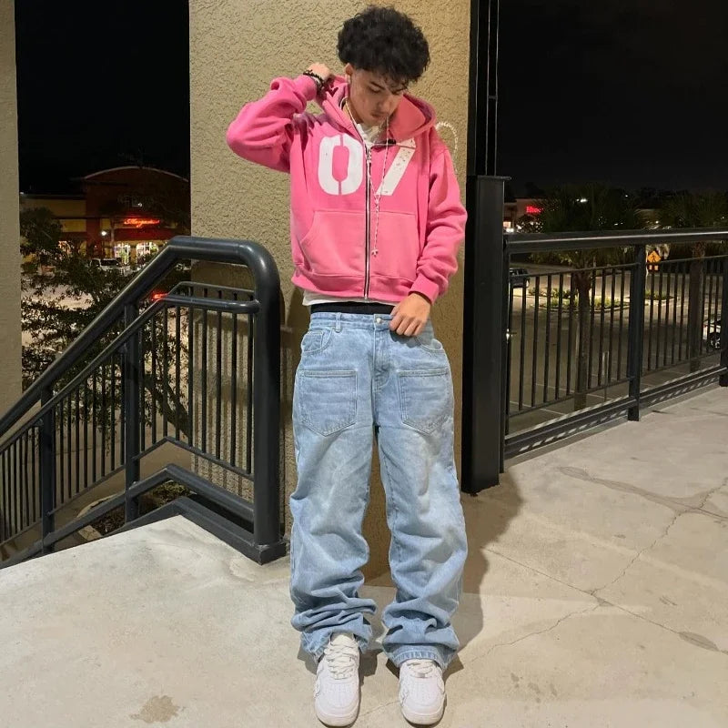 Y2K Baggy Jeans Harajuku vintage fleur de cerisier broderie haute qualité jeans streetwear Hip Hop gothique hommes femmes jeans à jambes larges