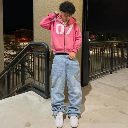 Y2K Baggy Jeans Harajuku vintage fleur de cerisier broderie haute qualité jeans streetwear Hip Hop gothique hommes femmes jeans à jambes larges