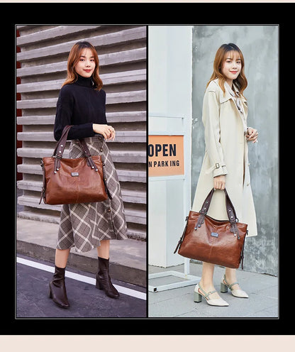 Sac fourre-tout décontracté pour femmes, sacs à main en cuir souple, sacs à bandoulière Vintage de grande capacité, nouvelle mode 2023