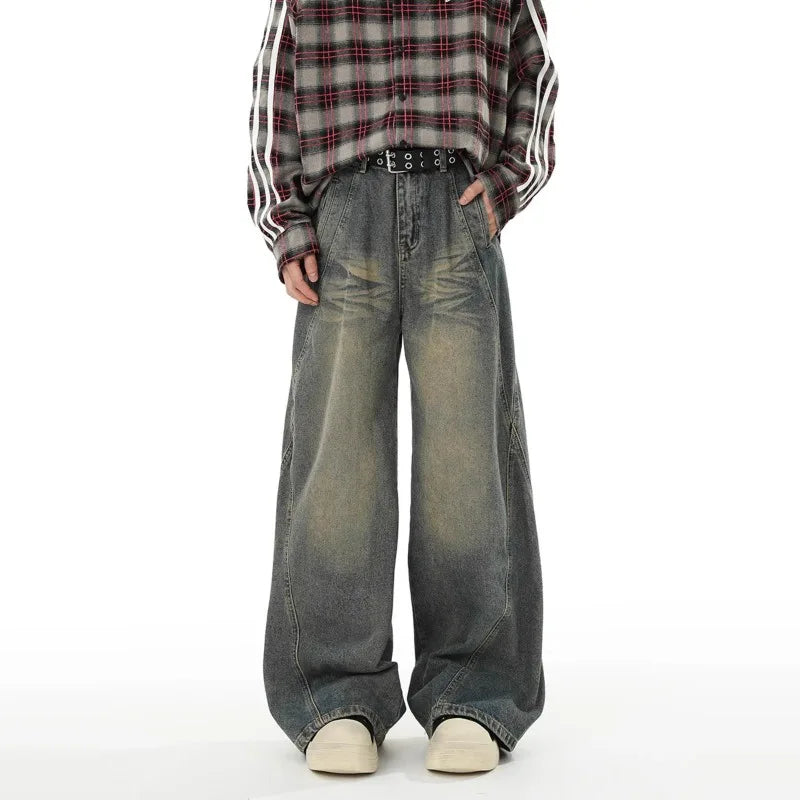 Jean Baggy décontracté pour hommes, pantalon Y2k, Streetwear, short en Denim, vêtements évasés, Cargo, nouveau