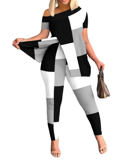 Ensemble 2 pièces imprimé pour femme, nouvelle collection printemps et été