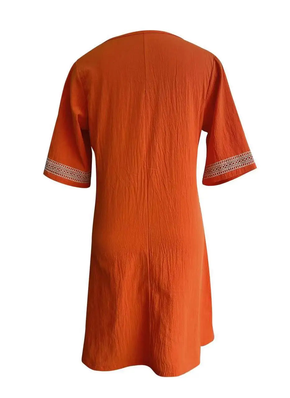 Robe en lin de coton pour femmes, vêtements décontractés, streetwear vintage, style ethnique, robe d'été élégante, vêtements de mode, Y2K