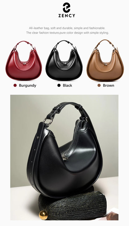 Zency Premium en cuir véritable femmes Sac à main de luxe Hobo Sac grande capacité mode épaule Bolsa pour femme amant fille cadeau Sac