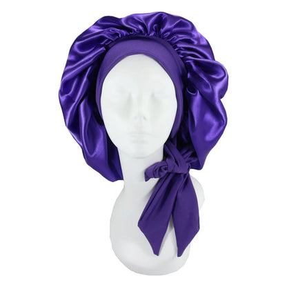 Nouveau bonnet de cheveux en Satin pour dormir, Invisible, plat, Imitation soie, rond, soins capillaires pour femmes, couvre-chef, bouton de réglage de cérémonie, chapeau de nuit