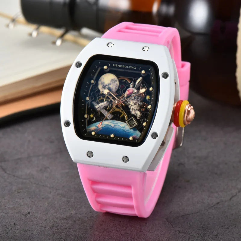 Bande de mode de luxe Tonneau hommes montre lumineuse étanche Date Sport haute qualité montres à Quartz hommes en acier AAA hommes montre-bracelet