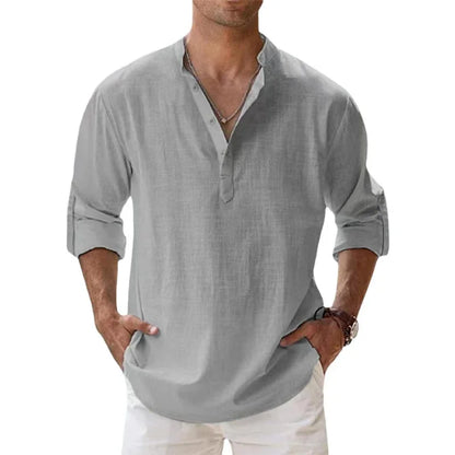 Nouvelle chemise à manches longues pour hommes chemise respirante décontracté basique chemise en coton hauts