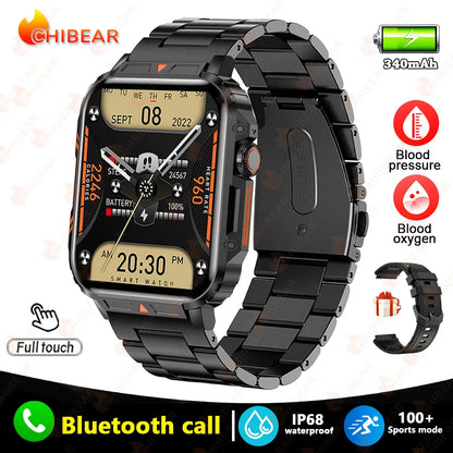 2024 nouveau 1.95 extérieur militaire homme montre intelligente hommes Bluetooth appel Smartwatch hommes pour Android IOS IP68 étanche Ftiness montres