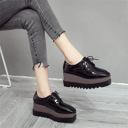 Plate-forme plate solide pour femmes, chaussures plates pour femmes, Parker carré, décontracté, printemps, automne, tout neuf, mode, strucgirls, loisirs