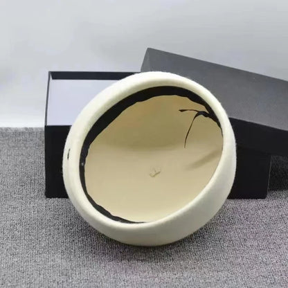 Classique dames béret chapeau fantaisie laine feutre chapeau plus chaud hiver chapeau casquette blanc noir femmes Fedora chapeau fascinateur pilulier chapeau formel