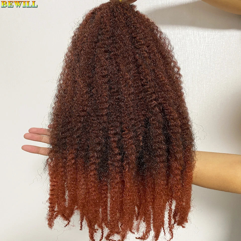 1 - 6 paquets de cheveux en crochet de twists Marley de 18 pouces, de noir et brun à blond, cheveux de tresse ombré Afro Marley synthétique, pour les tresses de mèches fausses