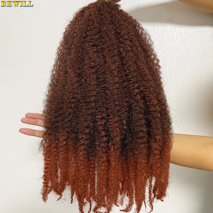 1 - 6 paquets de cheveux en crochet de twists Marley de 18 pouces, de noir et brun à blond, cheveux de tresse ombré Afro Marley synthétique, pour les tresses de mèches fausses