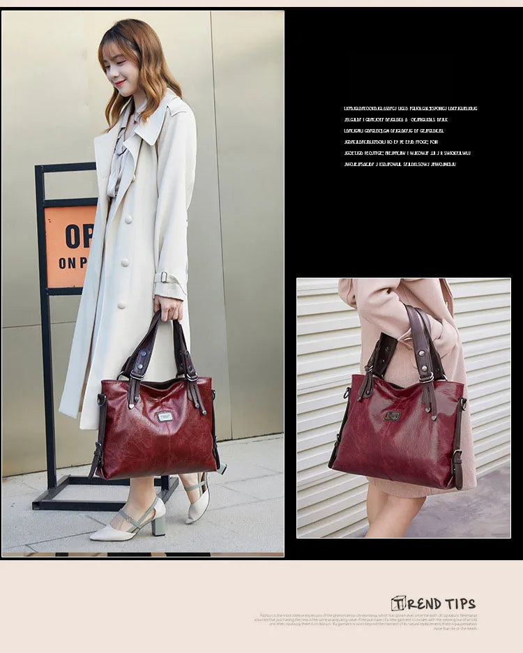 Sac fourre-tout décontracté pour femmes, sacs à main en cuir souple, sacs à bandoulière Vintage de grande capacité, nouvelle mode 2023