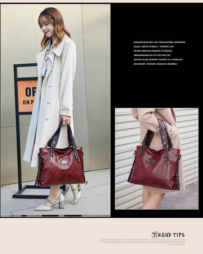 Sac fourre-tout décontracté pour femmes, sacs à main en cuir souple, sacs à bandoulière Vintage de grande capacité, nouvelle mode 2023