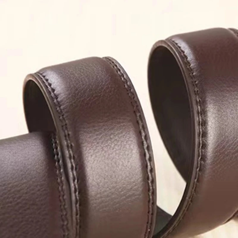 Ceinture en cuir véritable pour hommes et femmes, sangle de structure automatique, mode polyvalente, procureur, femme, homme, blanc, noir, pantalon rouge, environnement