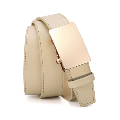 Ceinture d'affaires à cliquet lisse en cuir de qualité supérieure pour hommes, robe décontractée, 03 structure réglable, sur mesure