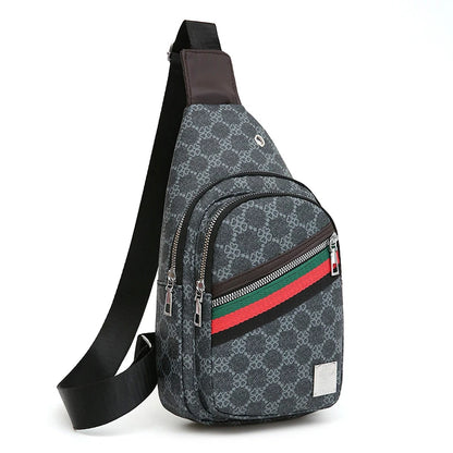 Sac messager multifonction pour hommes, sacs de poitrine en tissu à bandoulière, sac à main décontracté avec trou pour écouteurs
