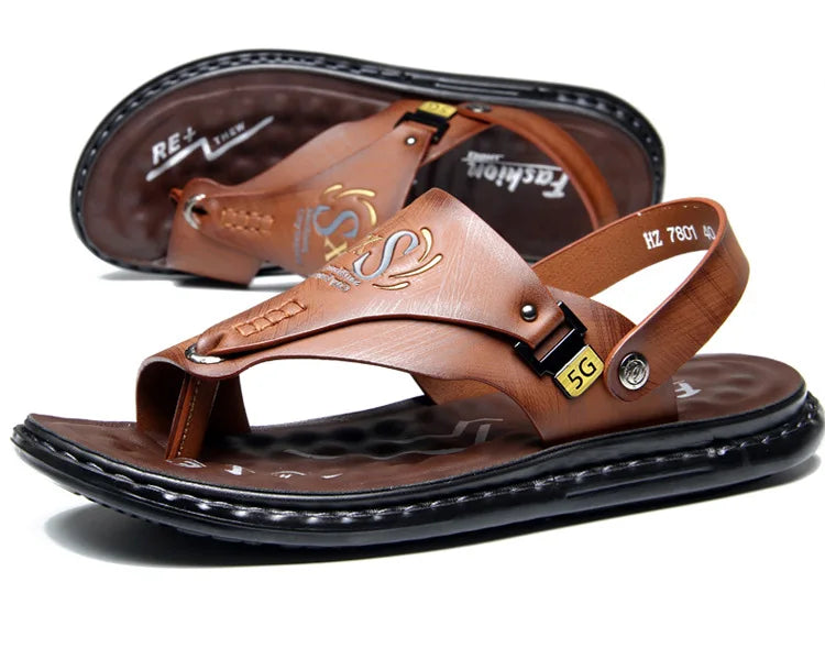 Marque hommes sandales été à semelles souples anti-dérapant chaussures de plage mâle en plein air confortable hommes pantoufles de luxe de haute qualité sandalias