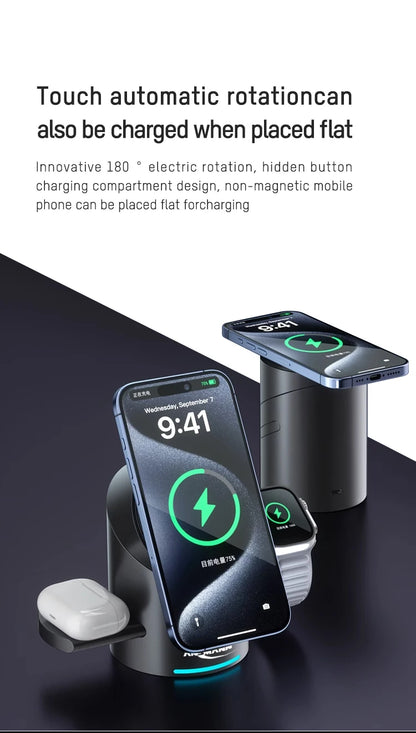 Station de recharge multifonctionnelle magnétique pour mobiles, écouteurs, montres