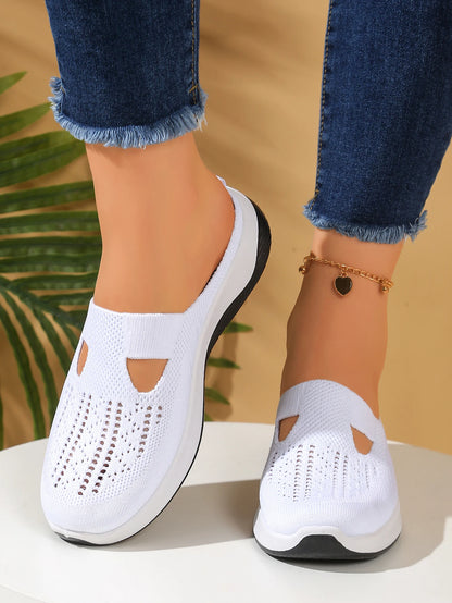 Chaussures pour femmes pratiques et confortables à la maison, un pied avec évent et demi-pantoufle, chaussures d'été pour femmes, livraison gratuite