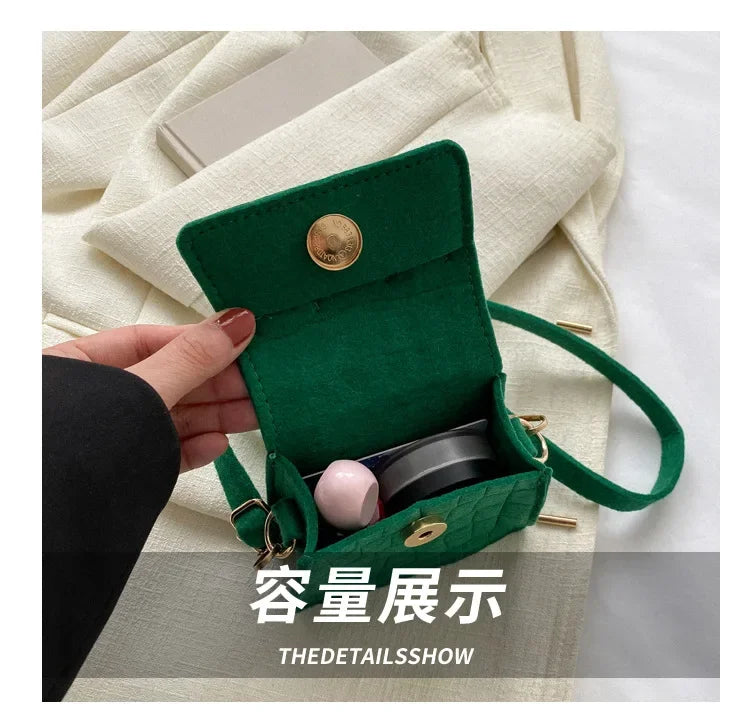 Sac à main en feutre coloré pour femme, mini sacs à main, sac à bandoulière, motif pierre, initié