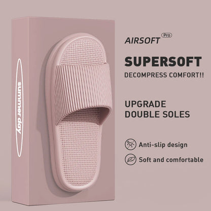 Jolies pantoufles d'été de couleur unie pour femmes et hommes, diapositives de salle de bain EVA antidérapantes, sandales légères concises, chaussures de couple