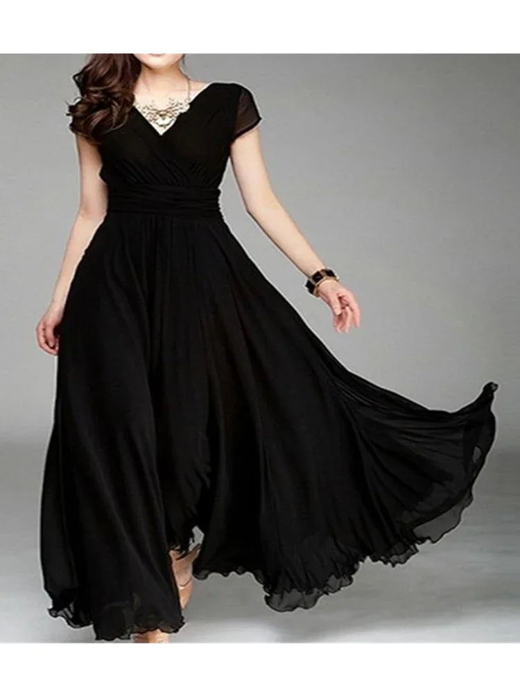 Robe moulante élégante à manches courtes en mousseline de soie pour femmes, robes de soirée bohèmes pour femmes, robe d'été sexy pour dames, 2022