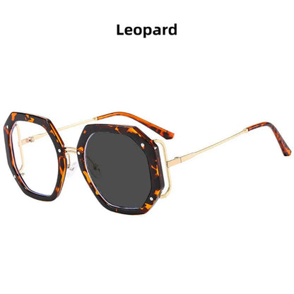 Lunettes photochromiques pour femmes, nouveau Design de marque à la mode, grand polygone, Anti lumière bleue, lecture sur ordinateur, hypermétropie, 2023