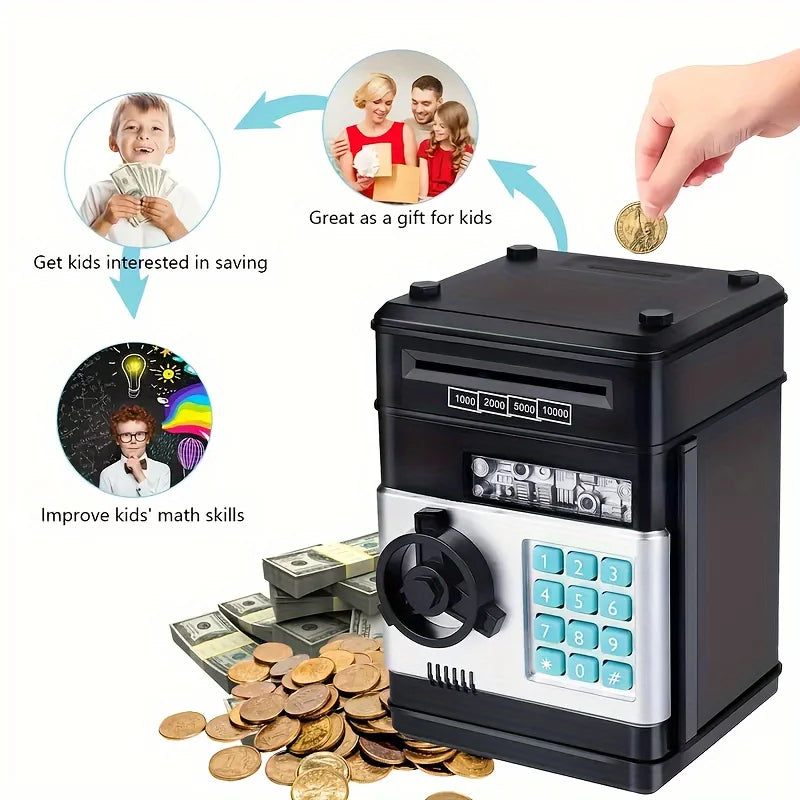 Tirelire créative automatique, Mini coffre-fort pour pièces de monnaie, économie d'argent, mot de passe, compteur de Code, serrure à clé, banque de monnaie, ATM, cadeau pour enfant