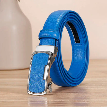 Ceinture de mode coréenne pour femmes, fine, étroite, art, couverture de taille, blanc, orange, bleu, vert, jaune, rouge, designer, ceinture automatique, nouveau