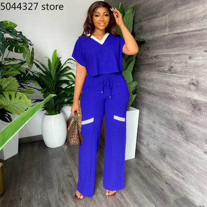 Tenues africaines Dashiki pour femmes, vêtements grande taille, mode d'été, hauts à manches courtes, pantalons, Ankara, ensemble 2 pièces, 2023