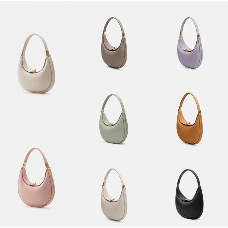 Sac à main en forme de croissant de luxe pour femme, nouvelle série Pine Moon, Hobo, sac à bandoulière polyvalent en cuir, sac à main à la mode, sacs sous les bras