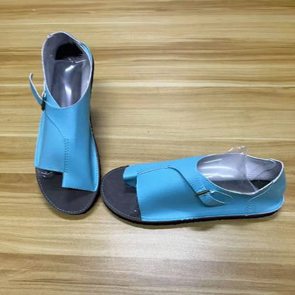 Femmes sandales chaussures d'été pour femmes rétro en cuir PU Peep Toe femmes pantoufle 2025 nouvelle plage boucle sangle plat Sandalias De Mujer