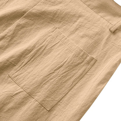 BERAKAH SUPRÊME – pantalon de costume décontracté en lin pour hommes, couleur unie, nouvelle mode, pantalon de plage à jambes larges, européen et américain