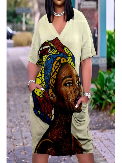 Mode native robes mi-longues femmes bohème fête robe de soirée femmes mode robe africaine femme lettre Sexy robe d'été mince