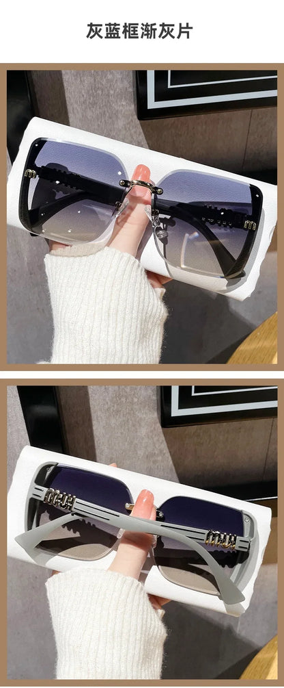 Lunettes de soleil carrées surdimensionnées pour femmes, marque de luxe, Vintage, pour l'extérieur, 2025