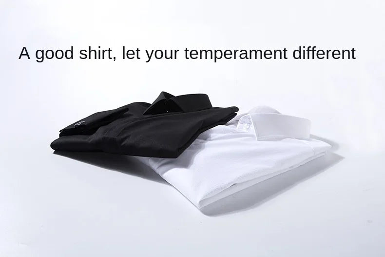 Chemise à manches longues pour hommes, Niche Chic, manches doubles pliées, col Windsor, robe de haute qualité, boutons de manchette français aléatoires, 2024