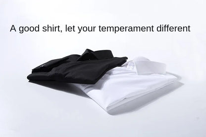 Chemise à manches longues pour hommes, Niche Chic, manches doubles pliées, col Windsor, robe de haute qualité, boutons de manchette français aléatoires, 2024