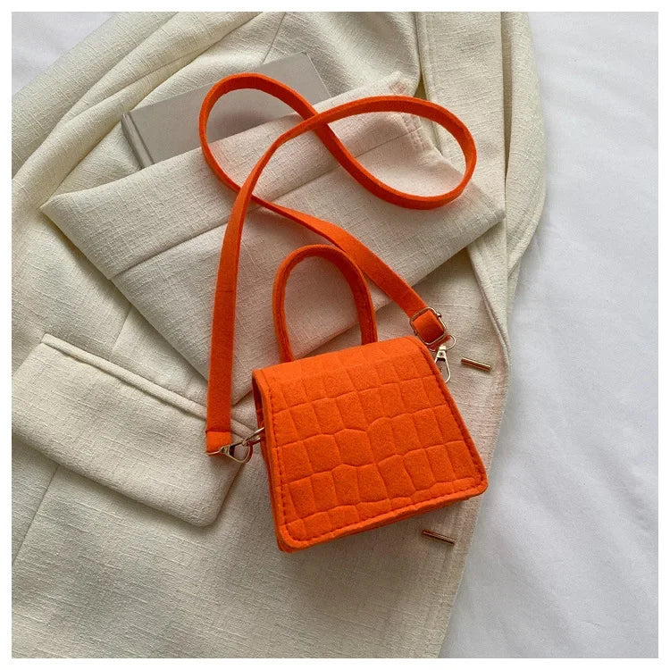 Sac à main en feutre coloré pour femme, mini sacs à main, sac à bandoulière, motif pierre, initié