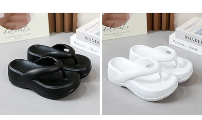 Eyriphy – tongs à plateforme pour femmes, sandales d'été à fond épais, pantoufles de plage en plein air, salle de bain, chaussures de maison, confortables, semelle souple