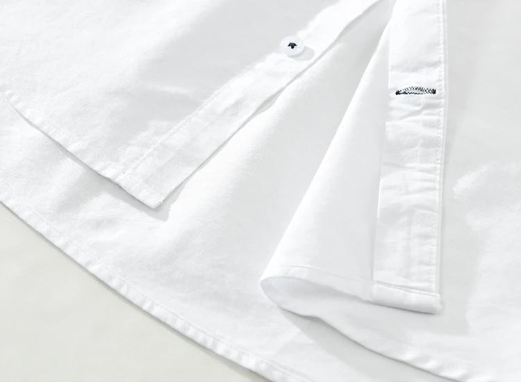 Chemise Patchwork blanche pour hommes, en coton, ample, à manches longues, à la mode, nouvelle collection printemps 2024
