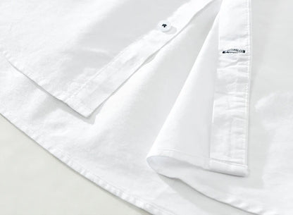 Chemise Patchwork blanche pour hommes, en coton, ample, à manches longues, à la mode, nouvelle collection printemps 2024