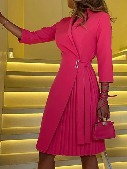 Robe de soirée imprimée à carreaux à manches trois-quarts pour femmes, col en V, dame de bureau, mode pour dames, streetwear d'automne, livraison directe, nouveau