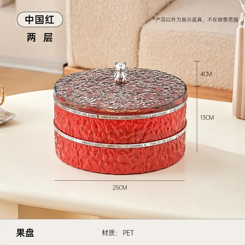 Boîte à snacks transparente multicouche, anti-poussière, acrylique, fruits secs, boîte de rangement pour bonbons et noix, salon moderne, conteneur solaire