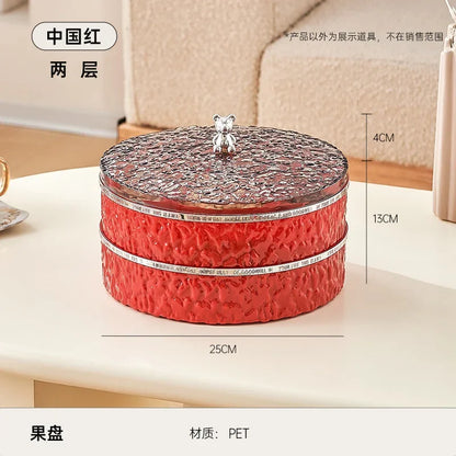 Boîte à snacks transparente multicouche, anti-poussière, acrylique, fruits secs, boîte de rangement pour bonbons et noix, salon moderne, conteneur solaire